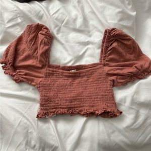 “Roxy”: Sunset Walks Puff Sleeve Crop Top